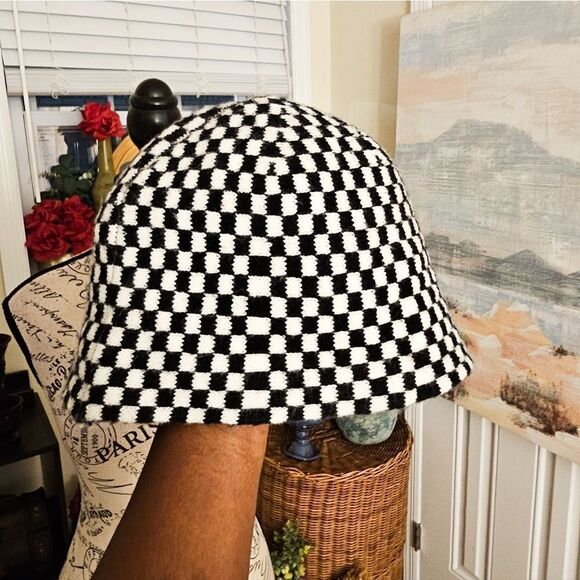 New Trendy Faux Fur Checkered Bucket Hat main image 13
